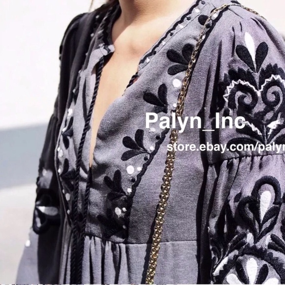 BLOGGERS FAV! GORGEOUS ZARA LONG EMBROIDERED DRESS - Picture 8 of 8